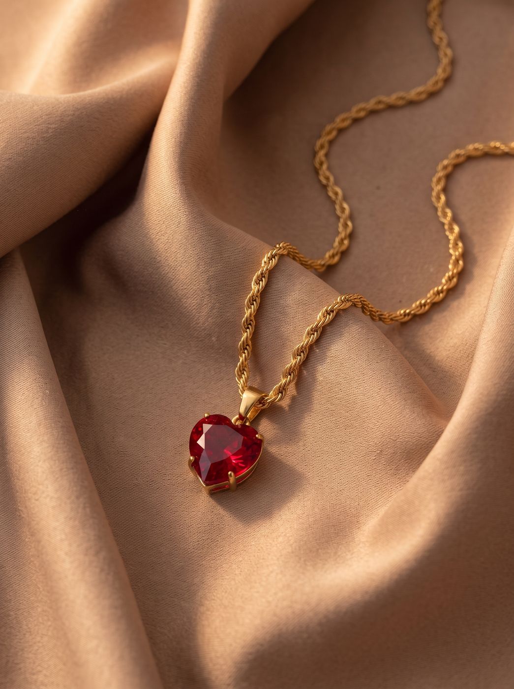 Collar Corazón Rubí