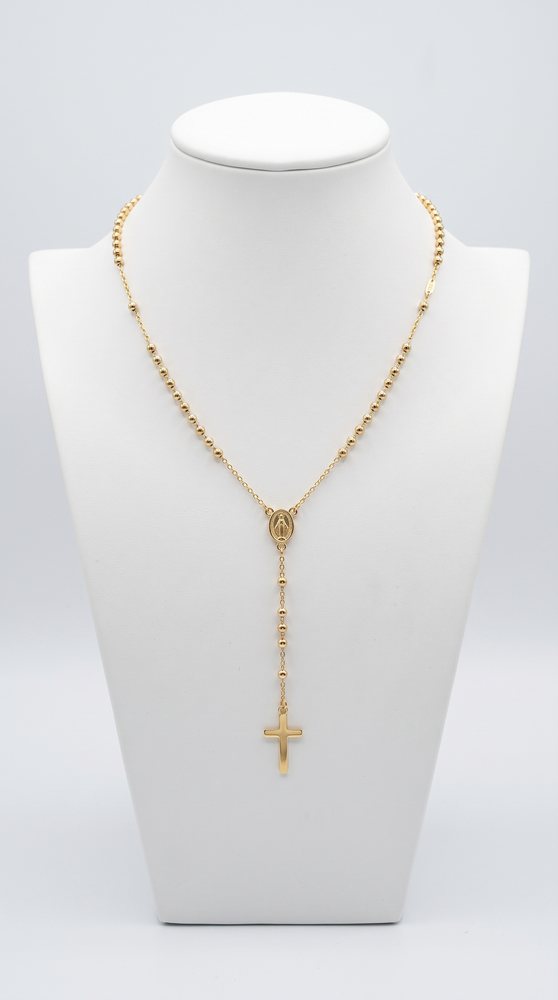 Rosario Fe, enchapado en oro 18K